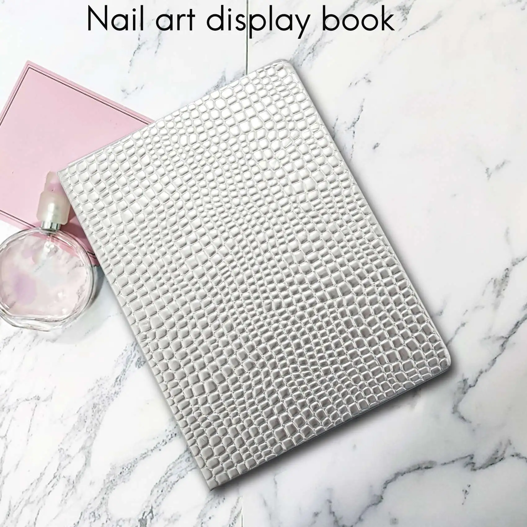 216 Colors Nail Tips Display Book DIY Nail Art Showing Shelf Gel Color Card Chart Painting Display Board Silver