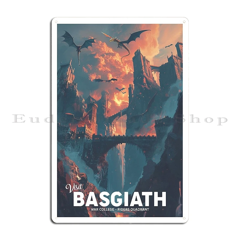 Fourth Wing Aesthetic Basgiath War College Metal Plaque Cinema Character Club Garage Club Bar Tin Sign Poster