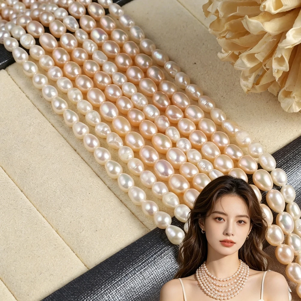 

4-5mm Natural Freshwater Pearl Rice-Shaped Loose Beads Exquisite Elegant for Handmade Bracelet Necklace DIY Jewelry Accessories