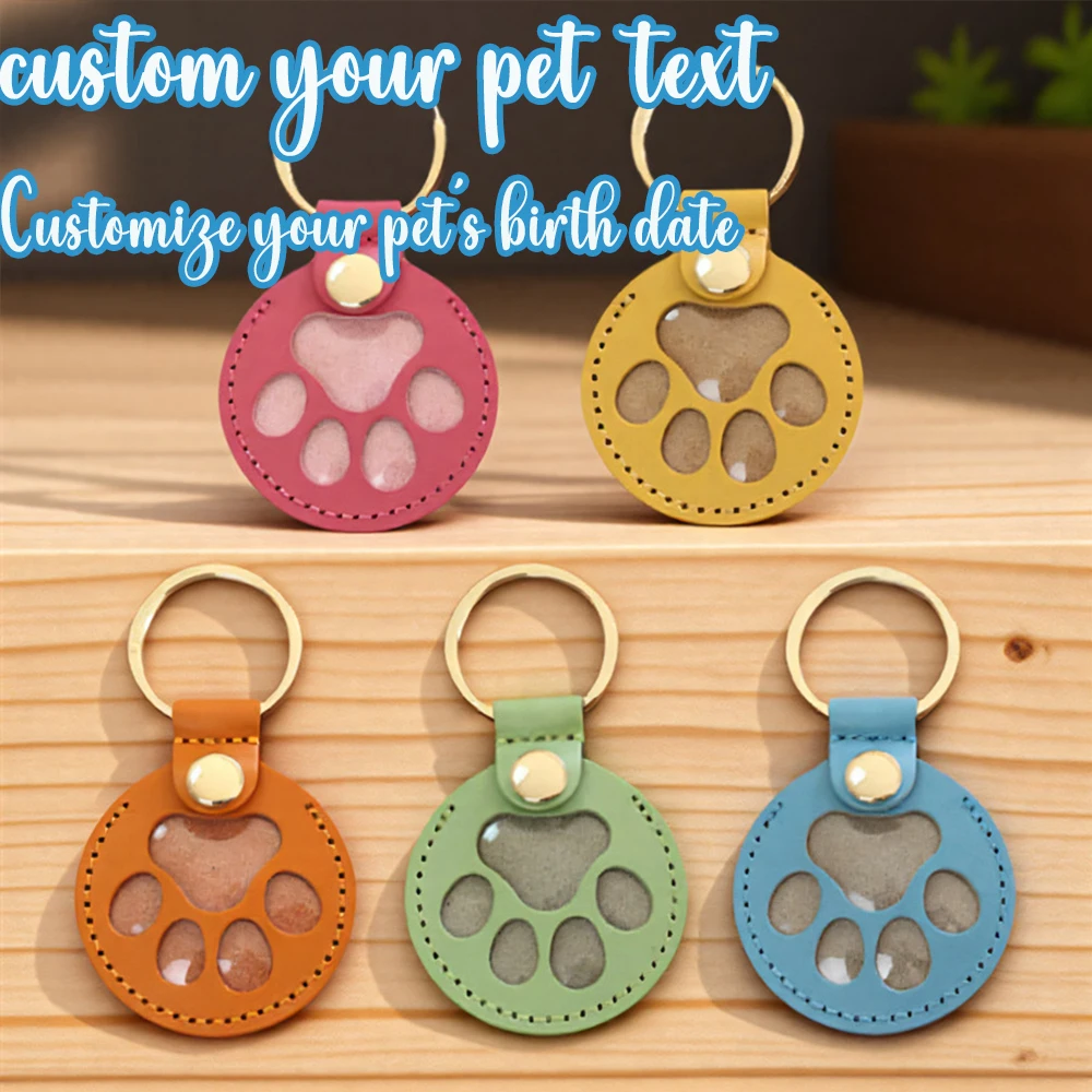 

Personalized Round Pet Fur Keychain Custom Dog Cat Hair Memorial Keyring Unique Keepsake Gift for Pet Owners and Dear Parents