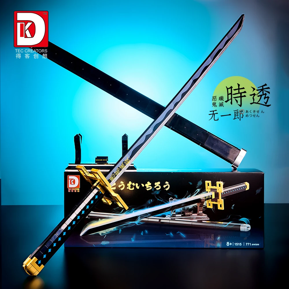 2024 Creative Japan Demon Slayer Katana Sword Building Blocks Moc Construction Weapon Bricks Set Collection Toys For Kids Boy