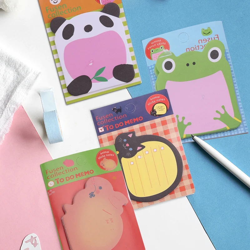 Schattige Plakbriefjes 640 Vellen (32 Stuks) Mini Dieren Plakbriefjes Set Grappige Zelfklevende Memo Pad Kleurrijk