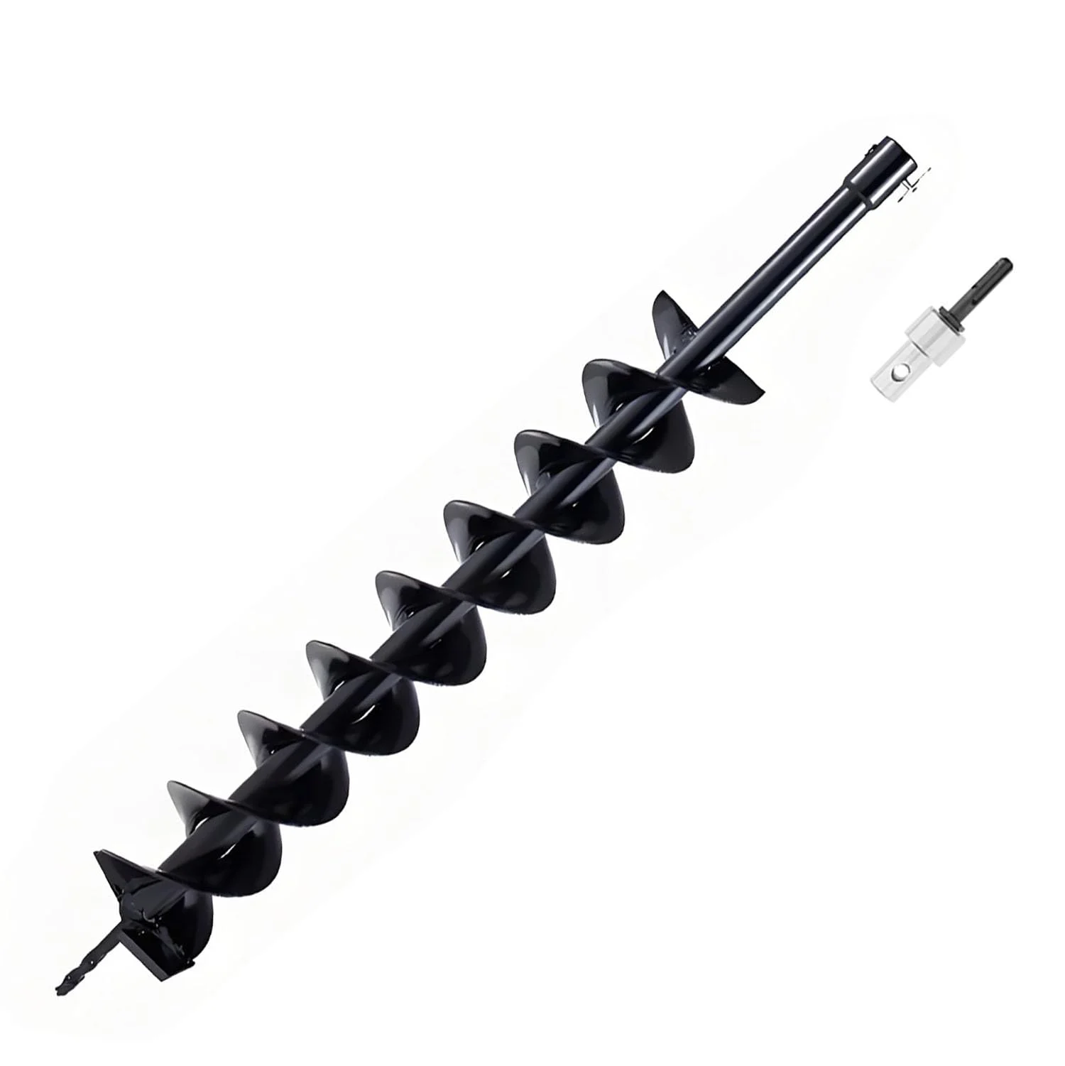 

Drill Diameter 100 mm Length 800 mm Steel Garden Drill with Safety Bolt Adapter Garden Spiral Drill Pile Drill Well Drill Black