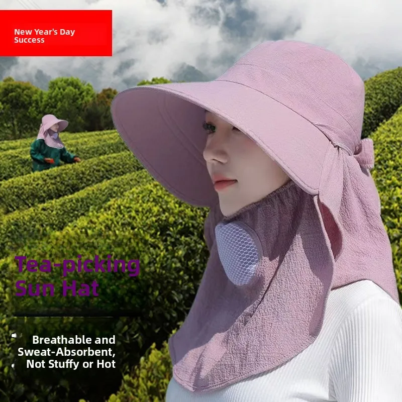 

Женская летняя рабочая шляпа с защитой для лица от солнца, повседневная шляпа-маска для сельских женщин