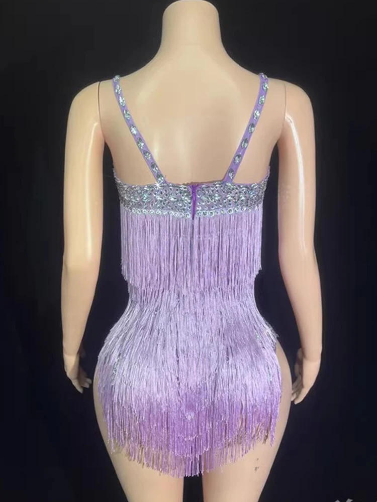 High Quality Hot Stamping Sexy Suspender Fringe Jumpsuit 2025 New Fashionable Custom Women'S Clothing