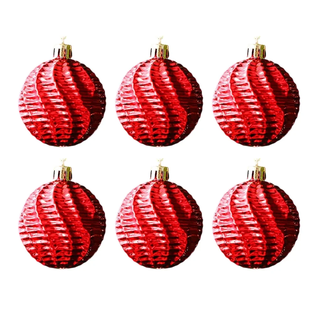 Plastic Christmas Ball Ornaments Set 6CM Transparent Electroplated Hanging Decor For Seasonal Tree And Festive Celebrations