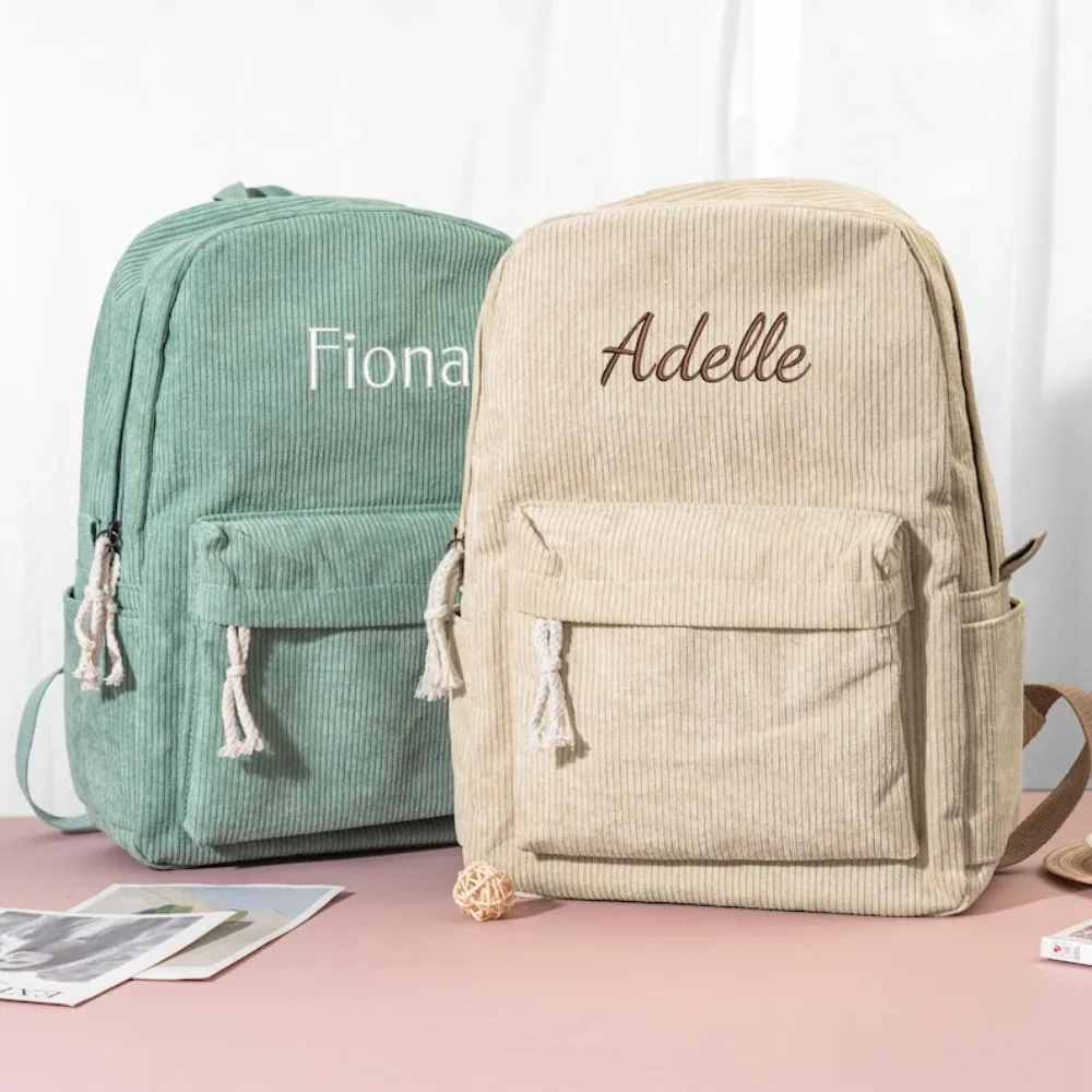 Personalized Kids Backpack, Embroidered Corduroy Backpack,Back to School, Kid name backpack,school bag college,toddler,with name