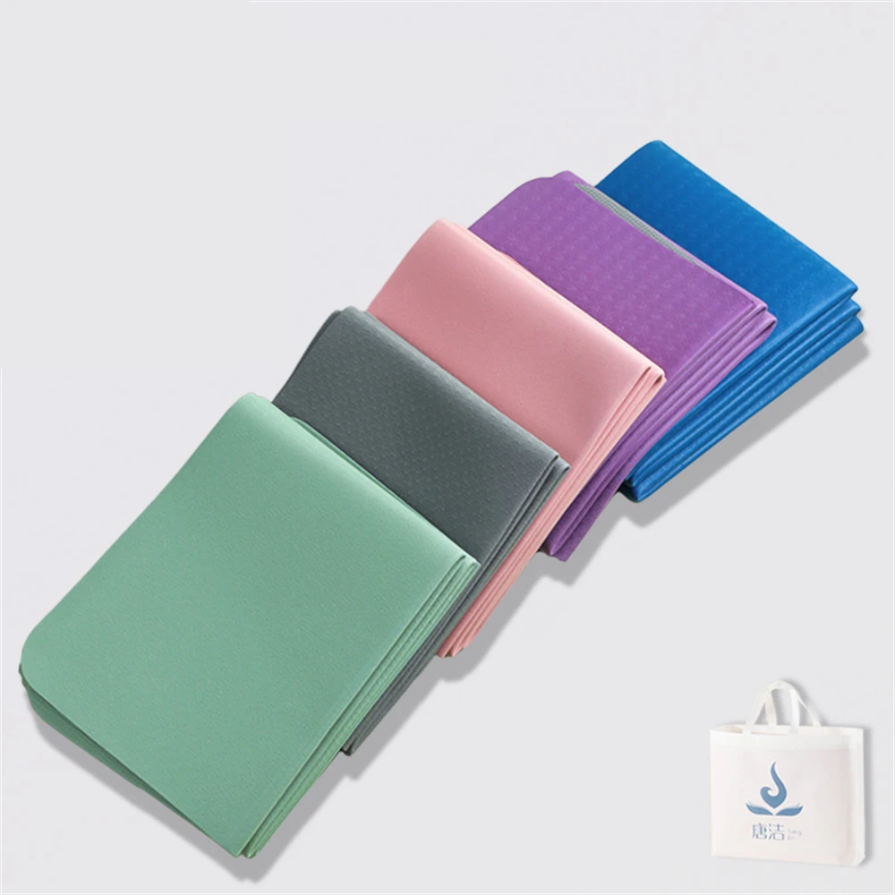 Foldable Yoga Mat, Anti-Slip, Breathable, Easy to Clean, Portable, TPE, Travel, School, Office, Fitness, Pilates, 183*61, 4mm