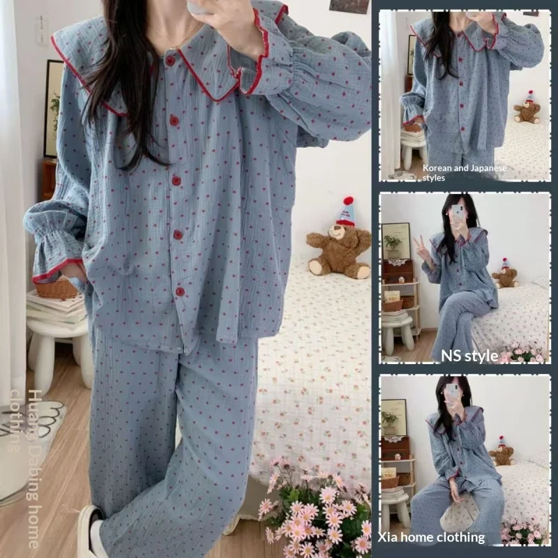 

Spring/Autumn New Arrival Ladies' Sweet Pyjamas Young Ladies' Autumn/Winter Cardigan Long-Sleeved Top and Trousers Homewear Set