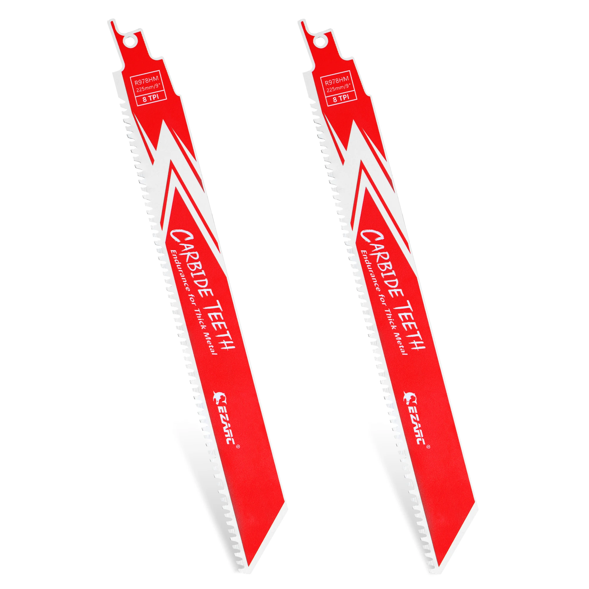 ezarc-225mm-超硬レシプロソーブレード-2本入り-厚い金属、鋳鉄、合金鋼用、9インチ-8tpi-金属切断ソーブレード
