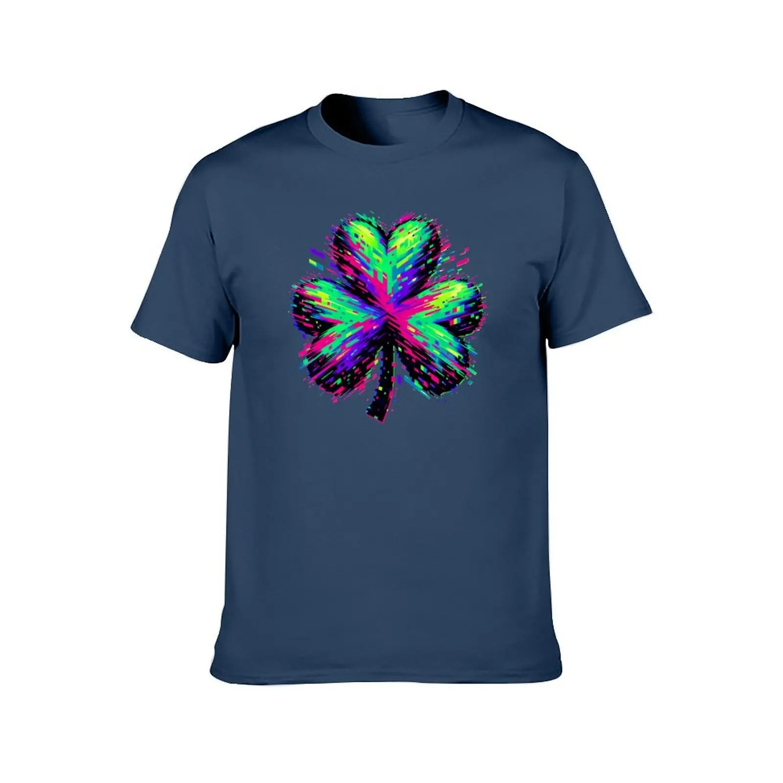 St Patricks Day Glitched Shamrock T-Shirt Personalized t-shirt custom t shirt valentines clothes designer t shirt men