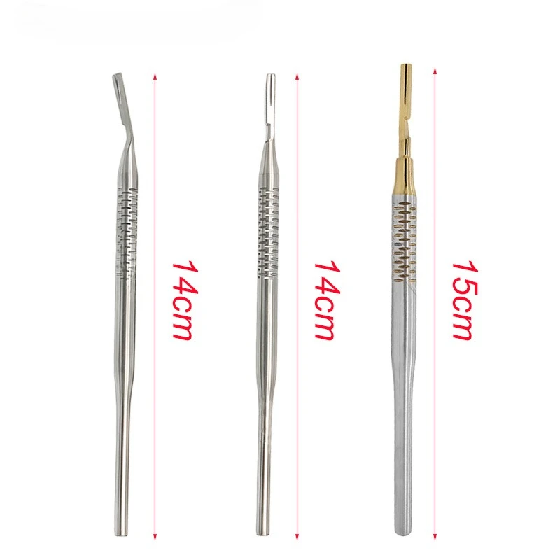 High Quality Stainless Steel Dental Scalpel Handle Straight/Curved Dentist Blade Handle Dental Oral Hilt Surgical Dental Supplie