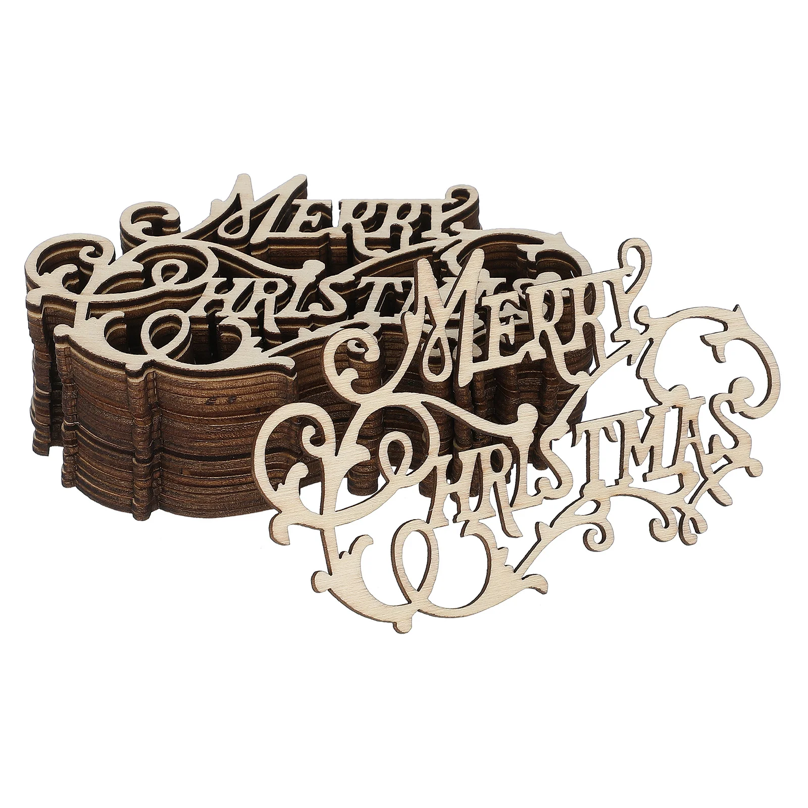 

20Pcs DIY Wood Cutouts Christmas Hanging Charms Unpainted Wooden Slices for Handmade Ornament Craft Kit Christmas Cutouts