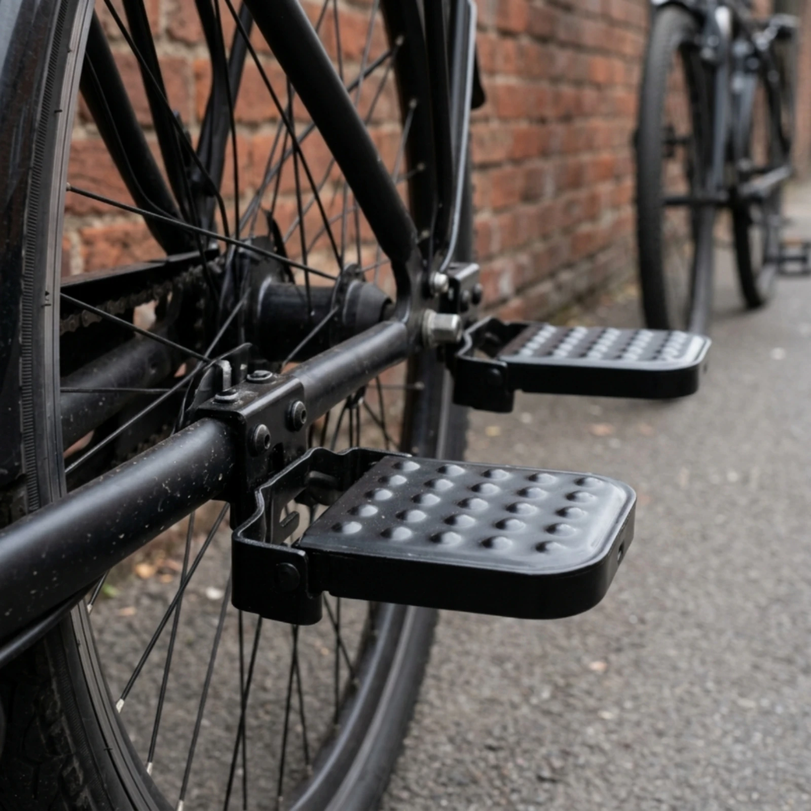 Rear Foot Pedal Compact Rear Foot Peg Cycle Pedal with Folding Mechanism Collapsible Hardware Space-Saving for Passengers