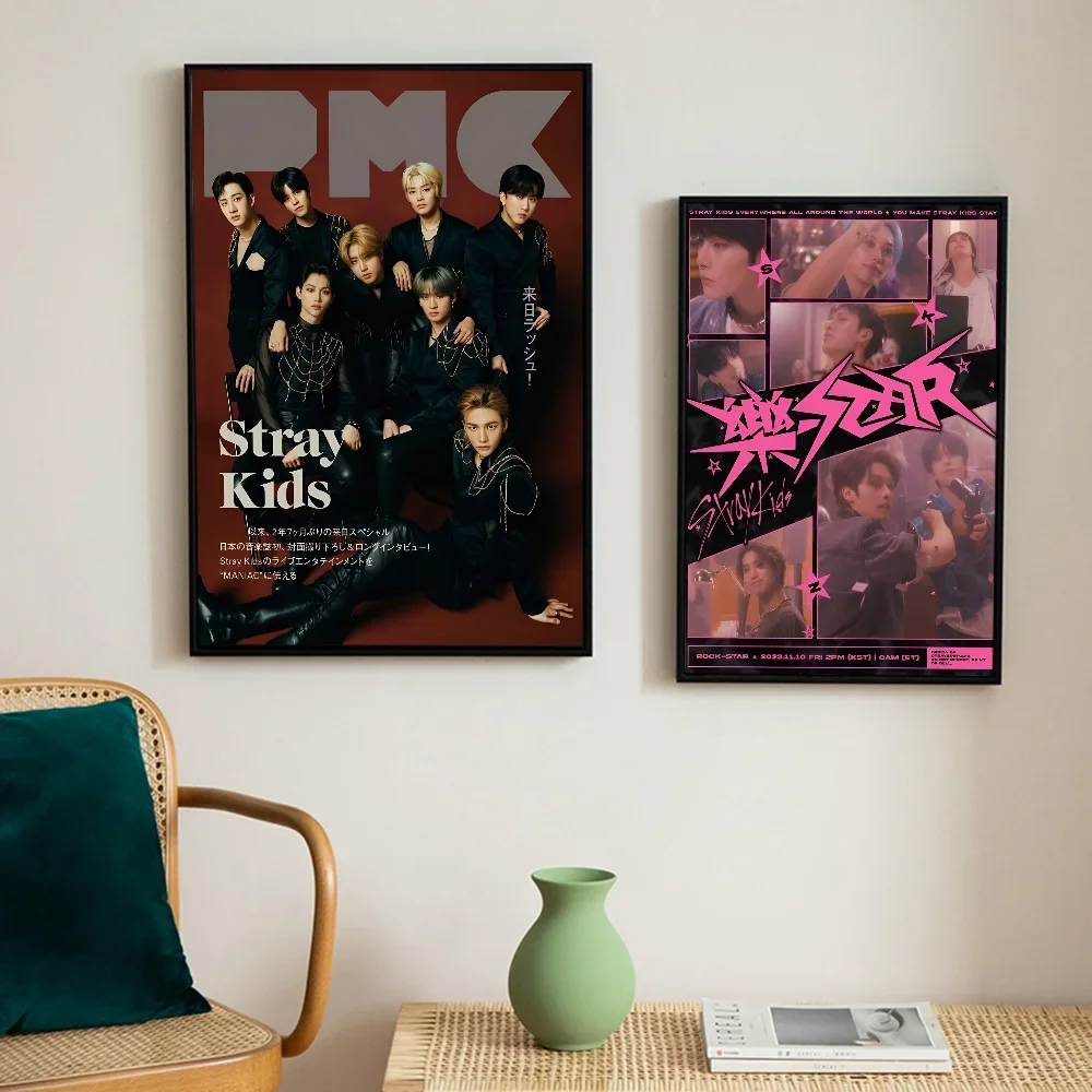 KPOP S-Stray K-Kids Poster Hot Classic Movie Posters The Office Friends TV Prints Vintage Home Room Decor Aesthetic Art