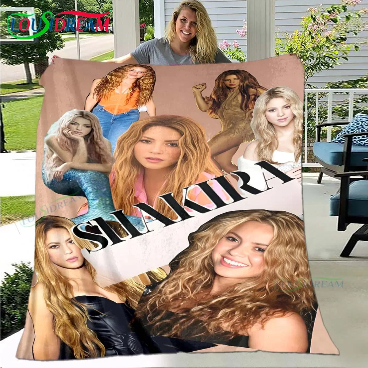 Pop Female Singer S-Shakira Four Seasons Blanket Sofa Cover Travel Bed Plush Blanket Travel Office Break Blanket Birthday Gift