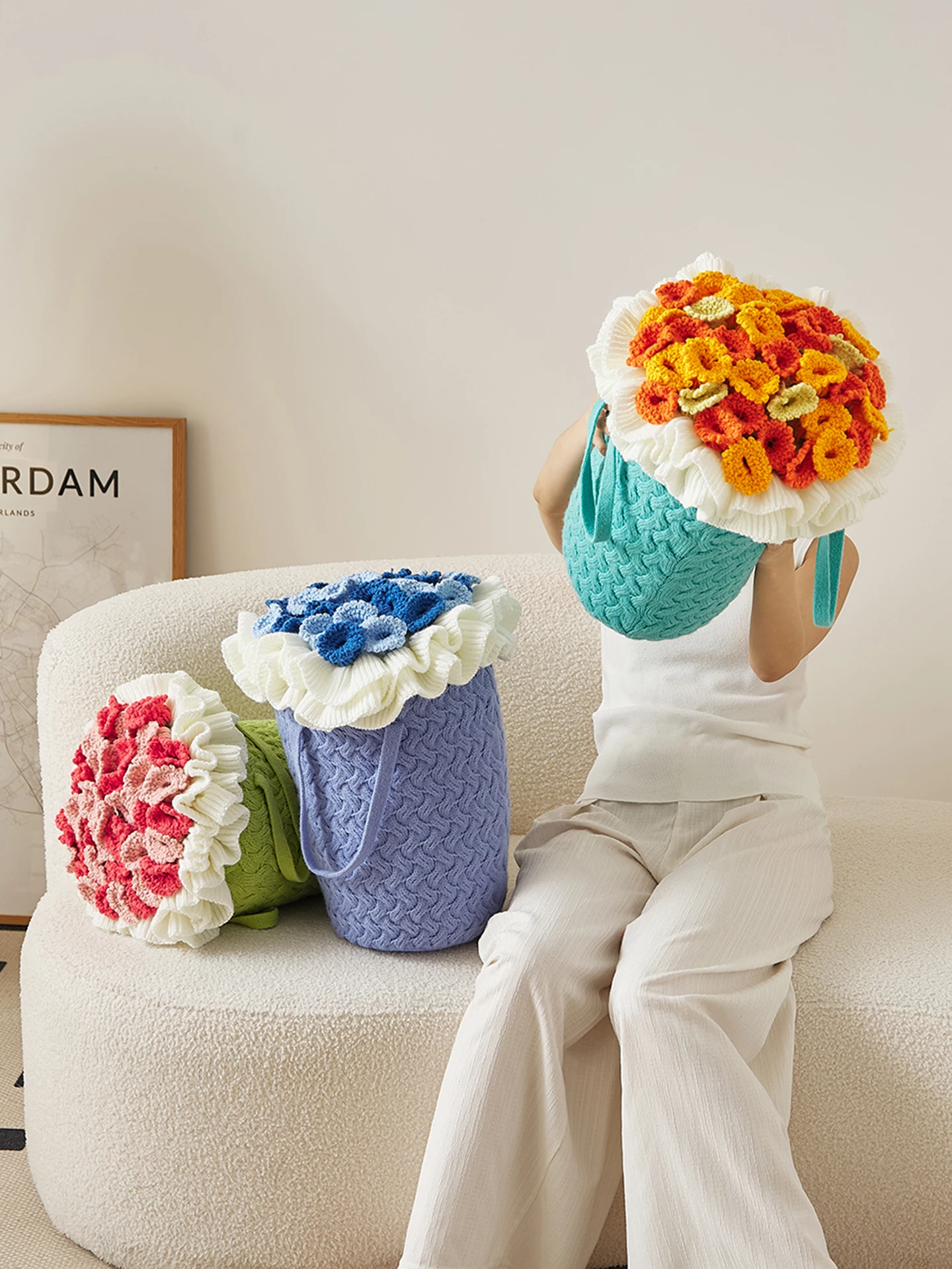 

Креативная вязаная подушка-колокольчик для дивана, универсальный подарок на день рождения для женщин, в стиле Ins, из полиэфирного волокна