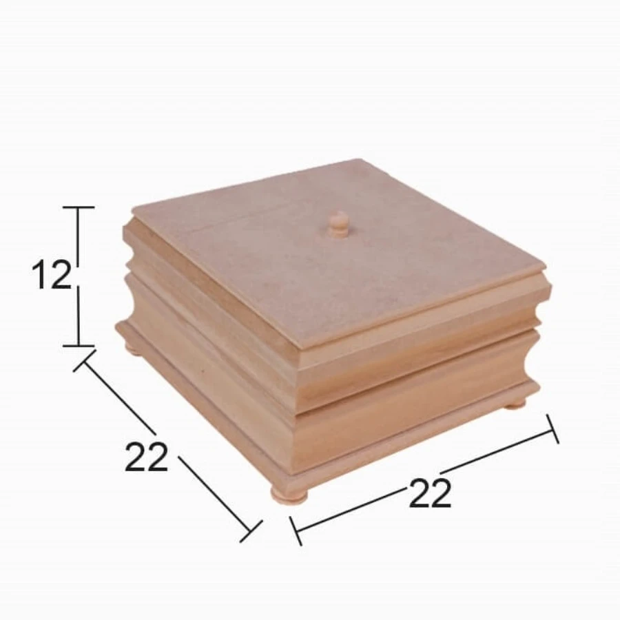 KU386 Large Milling Box, Unpainted Raw Wood Mdf Box