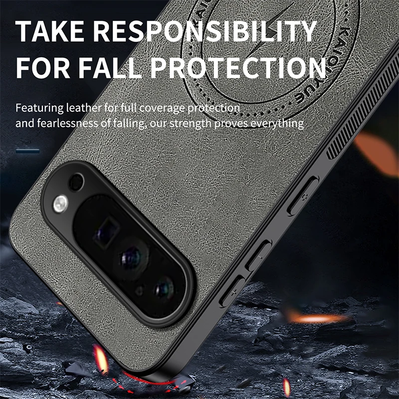 Luxury Magnetic Leather Case For Google Pixel 9 10 Pro XL 9A 8A 6A 7A 8Pro 7Pro 6ProMagsafe Plain Protection Shockproof Cover view 5