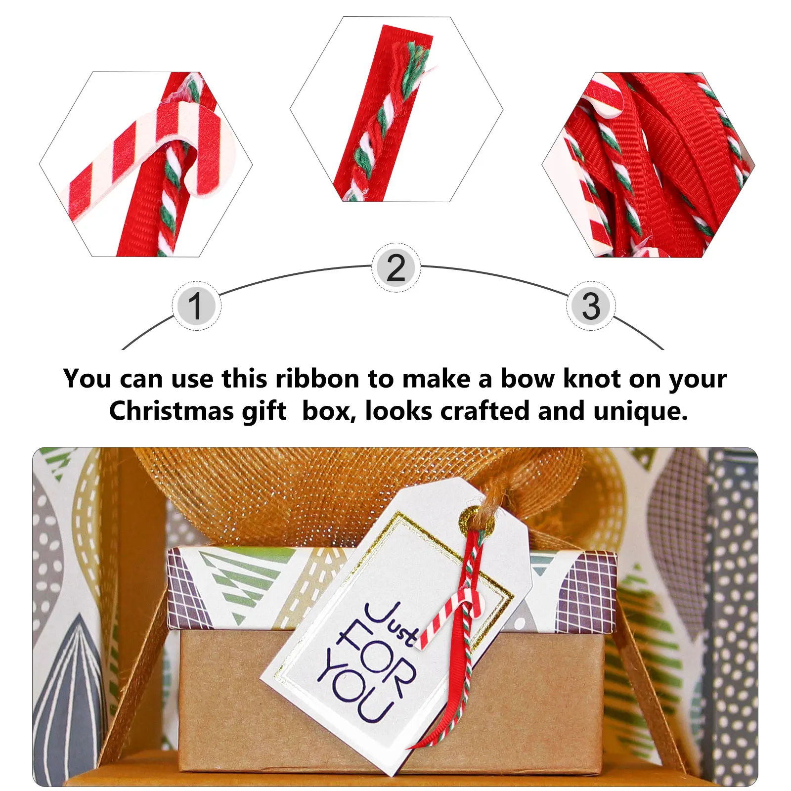 

Christmas Ribbon Decorative Tree Gift Wrapping Delicate Hanging Band Party Decoration for DIY Bows
