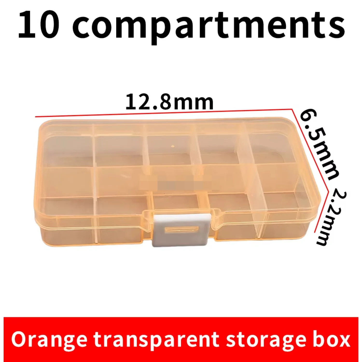 10 Slots Cells Colorful Portable Jewelry Tool  Box Container Ring Electronic Parts Screw Beads Organizer Plastic Case