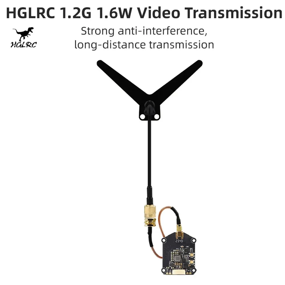 

Переключаемый модуль передатчика HGLRC 1,2G 800W/1,6 W VTX 9CH NTSC или PAL FPV для радиоуправляемого FPV летательного аппарата дрона дальнего радиуса действия