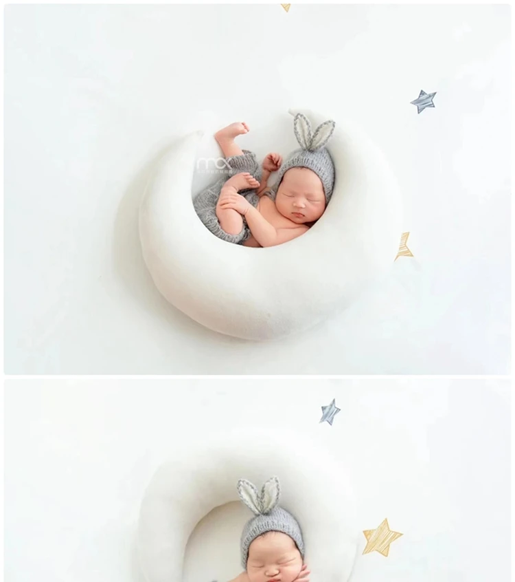 Newborn Photography Clothing Childrens Studio Cute Grey Rabbit Baby Photography Clothing Full Moon Photography Clothing  신생아