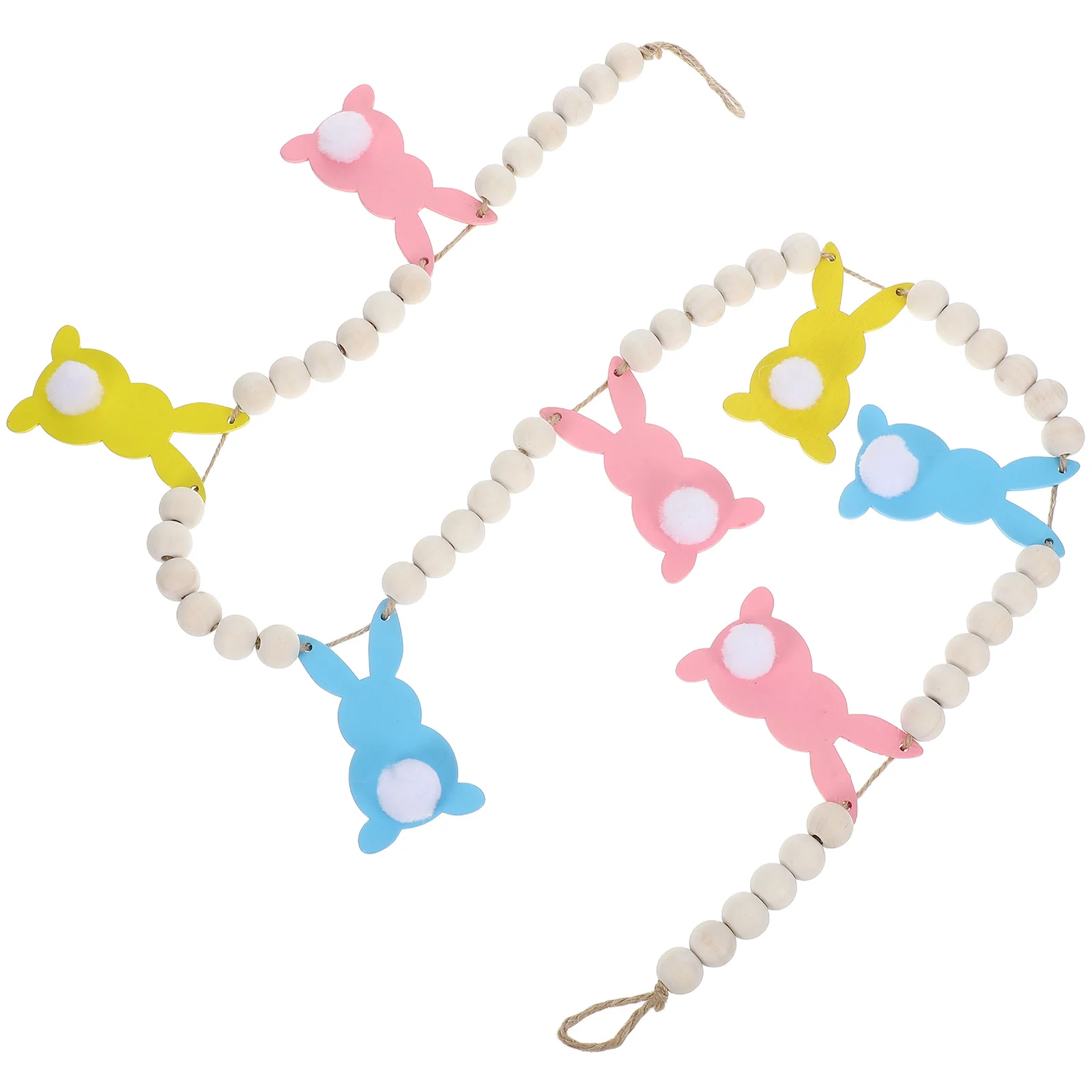

Rabbit Bead Banner Wooden Easter Decoration Wall Hanging Party Indoor Outdoor Use Spring Holiday Decor Farmhouse Bunny