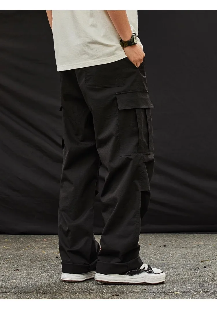 

Japanese functional waterproof and quick drying fabric, summer thin workwear, loose and casual Harun paratrooper wide leg pants