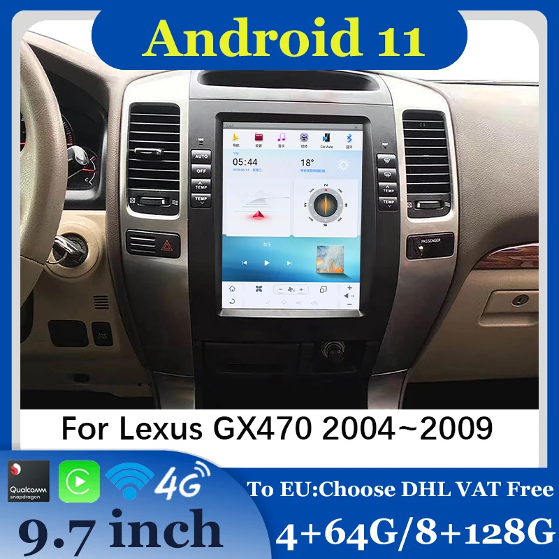 

Android Auto Car Radio Coche Central Multimidia Video Player Wireless Carplay For Lexus GX470 2004-2009