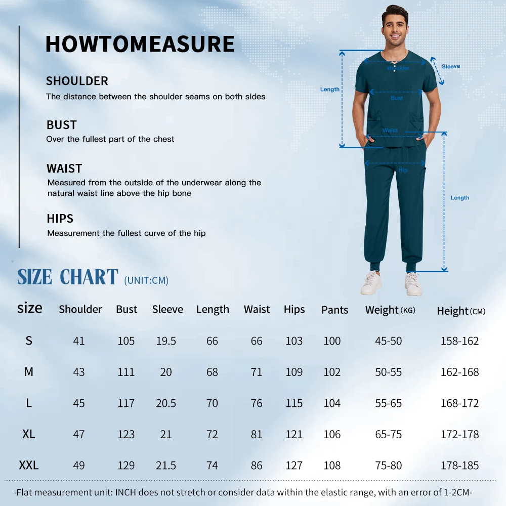 Niaahinn Dentistry Nurse Accessories Medical Surgical Gowns Solid Color Doctor Nurse Scrub Uniform Men Beauty Salon Spa Workwear view 6