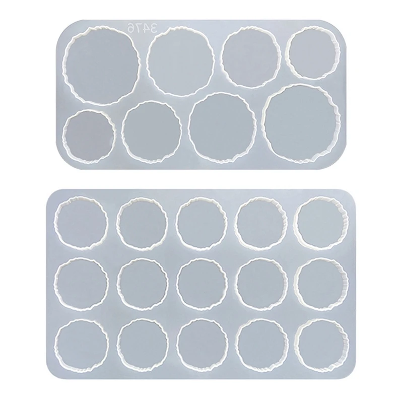 Irregular Round Silicone Coaster Molds Silicone Resin Mold Epoxy Molds for Casting with Resin Cements and Polymer