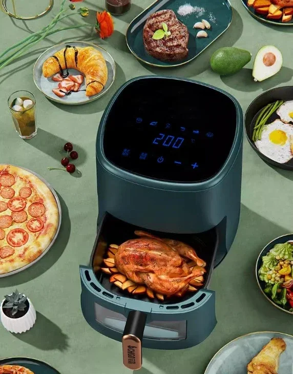 New No-Turn Visual Air Fryer: Household. Large Capacity. Intelligent. Oil-Free. Automatic. Touch Screen. Oven All-in-One.