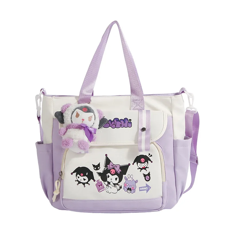 Sanrio Crossbody Bag for Girls Large Capacity Oxford Shoulder Bag Middle School Student Handbag book tutoring bag
