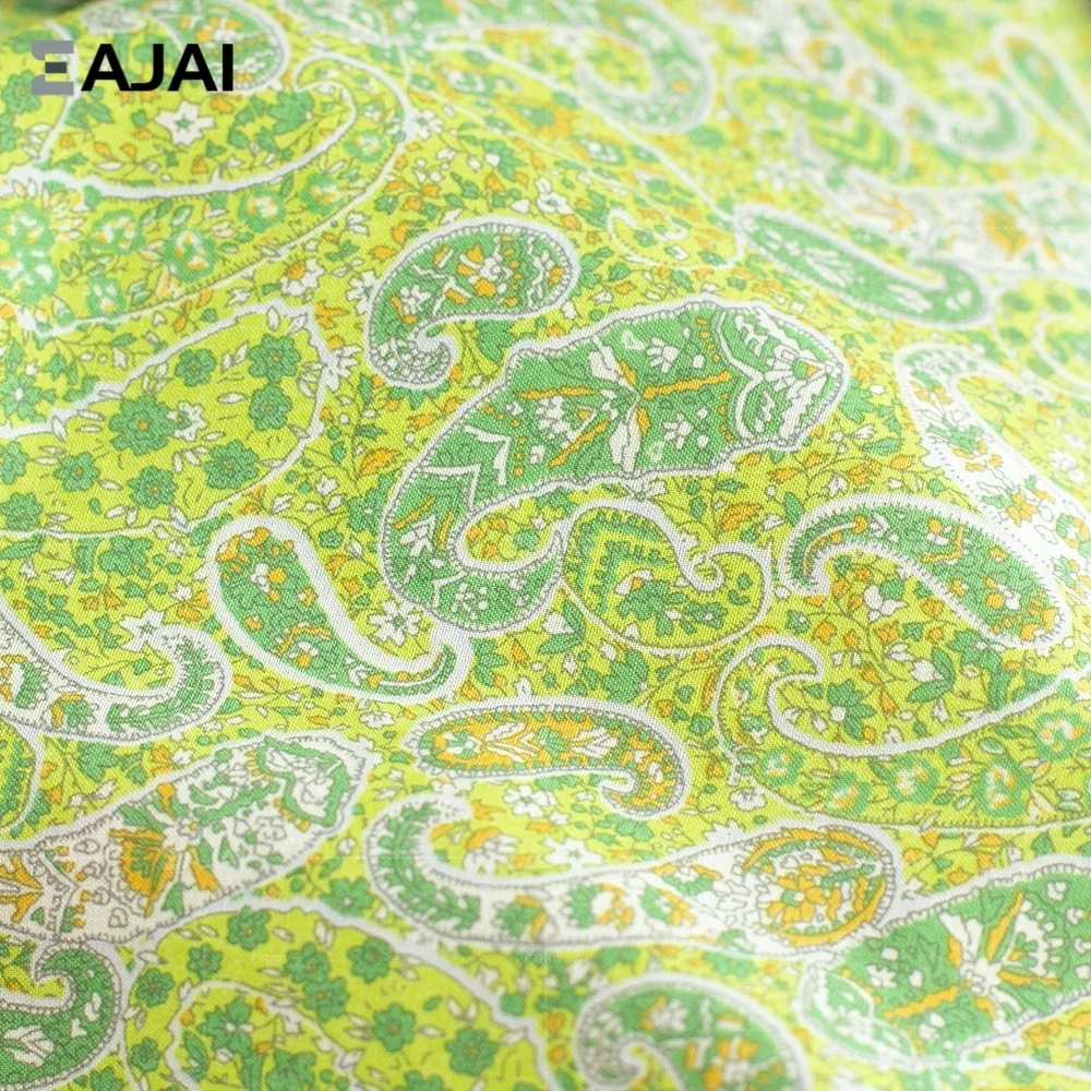

Premium Cotton Fabric Printed Vintage Paisley Cloth Material DIY Handmade Sewing Craft Supplies for Dress Shirt Festive