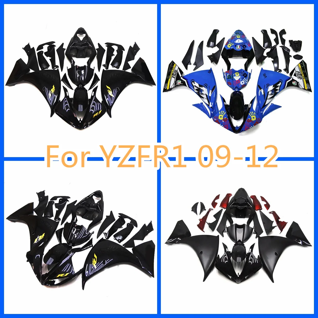 Superior Motorcycle Fairing Kits for YAMAHA YZF-R1 2009 2010 2011 2012 yzfr1 09 10 11 12  Injection Black Bodywork Set