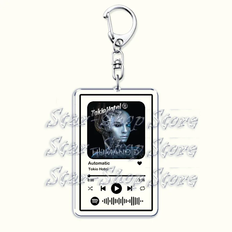 Popular Tokio Hotel Music Keychains for Women Man Accessories Bag Tom Bill Kaulitz Song Playlist Code Keying Jewelry Fans Gifts