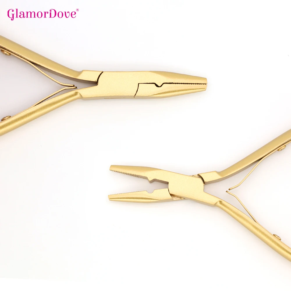 Professional Gold Hair Extension Plier Weft Application Pliers Micro Link Beads Closer Plier