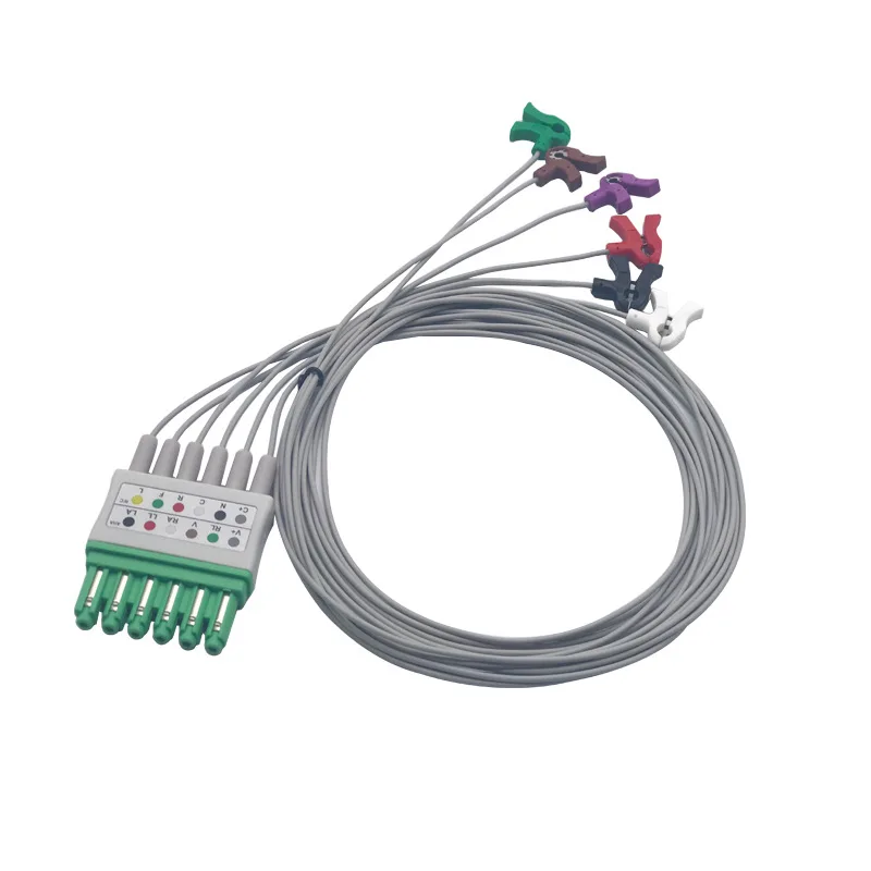 Compatible  SC9000/7000 Monitosr Neonatal ECG Lead Wire 6-lead Split Wire