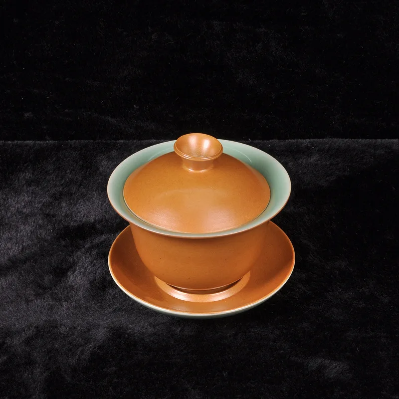 

Gaiwan Tureen Kungfu Tea Set Cover Bowl Tea Making Longquan Celadon Production Area Directly Supplies Grass Tree Grey Plum Green