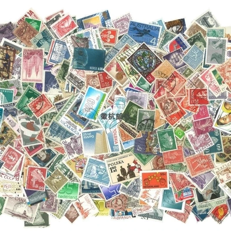 1000 Pcs Postage Stamps From World Mixed Set Lot Used with Post Mark Good Condition Collection No Repetition