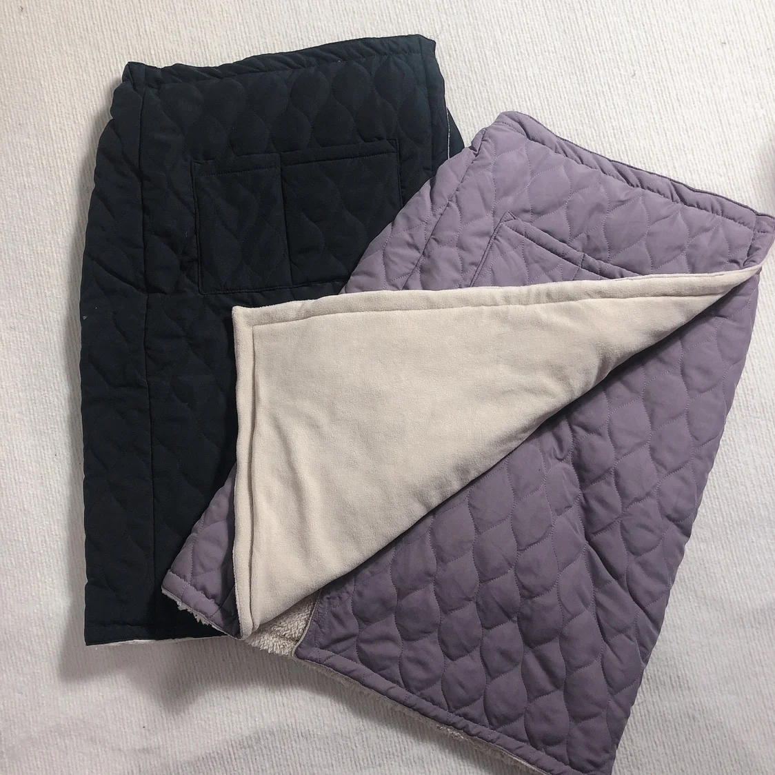 Fleece Lined Cotton Skirt with Leggings Youthful Loose Fit H-Shape Polyester Fiber Maternity And plus Size Friendly mid Waist