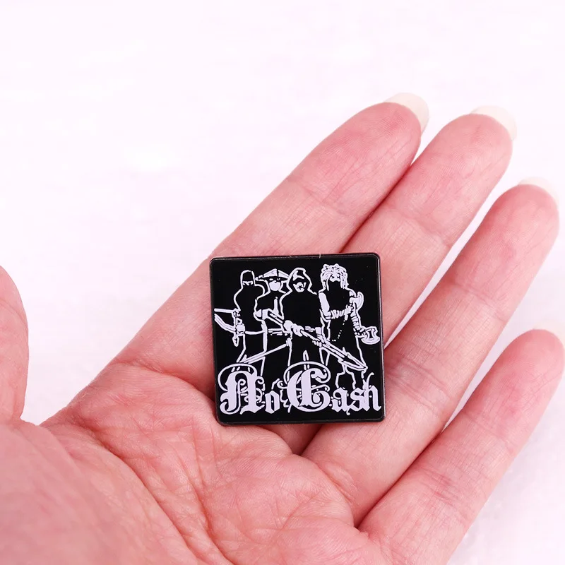 الإبداعية أسود أبيض الفرقة شارة مجموعة الموسيقى أيقونة سلسلة بروش المغني أغنية الطرفية التلبيب دبوس طوق مجوهرات الأزياء المشجعين هدية