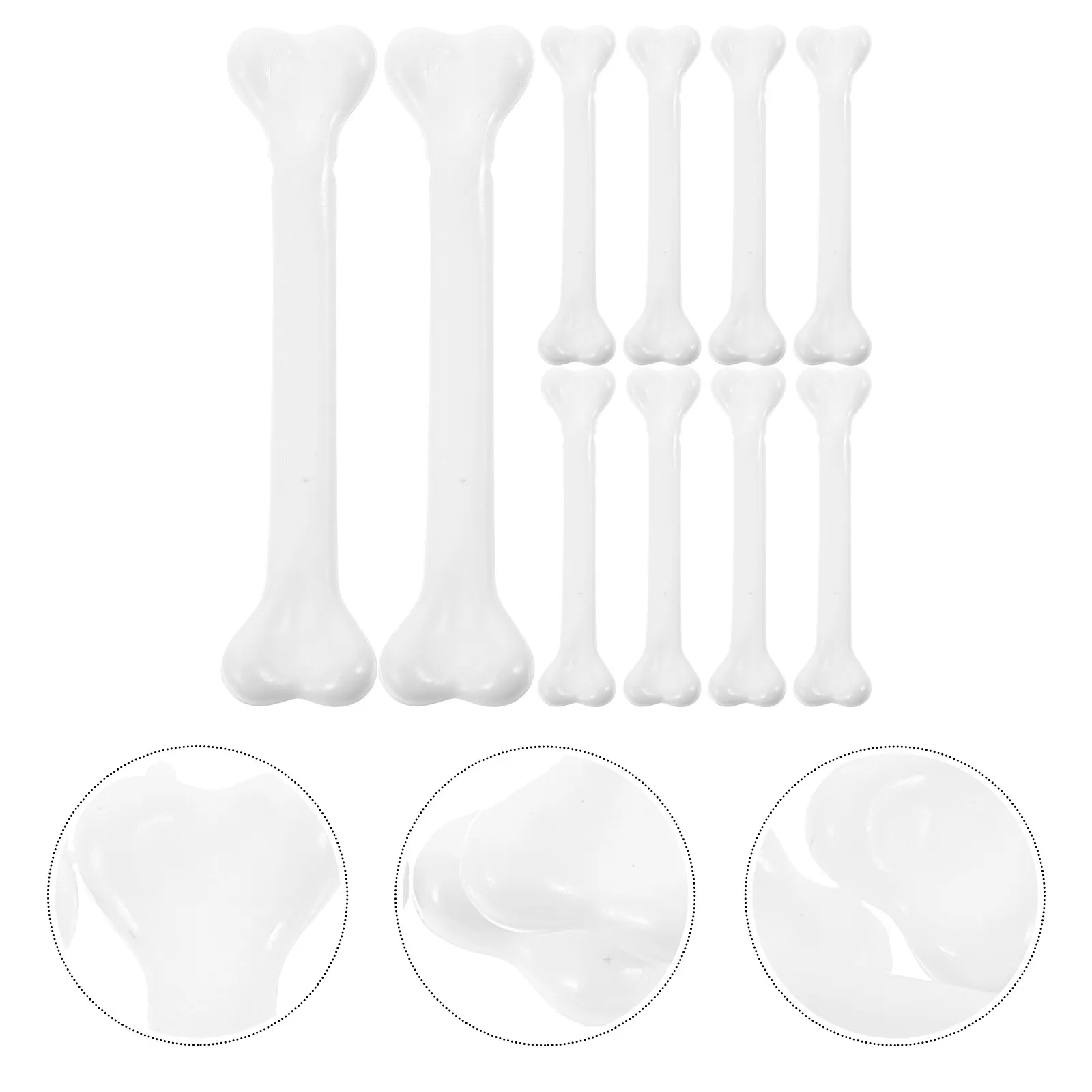 

12pcs White Mini Bones for Halloween Crafts Decoration Plastic Bone PropsHaunted House Stage Performance DIY