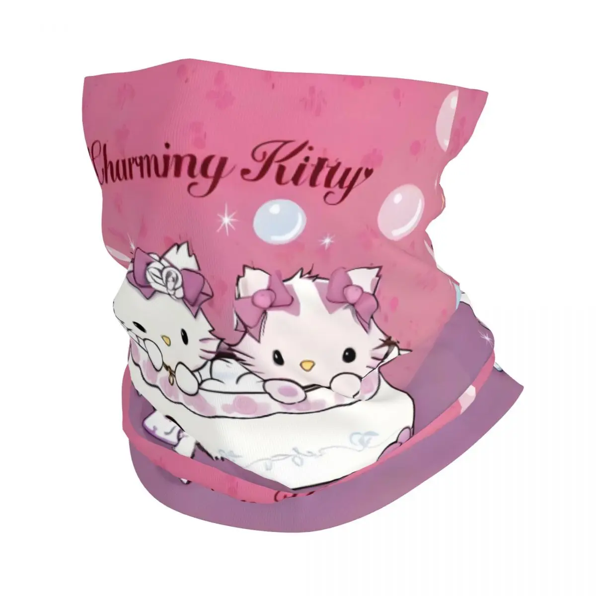 

Custom Sanrio Cartoon Charmmy Kitty Bandana Neck Gaiter for Ski Camping Men Women Wrap Scarf Anime Cute Headband Warmer