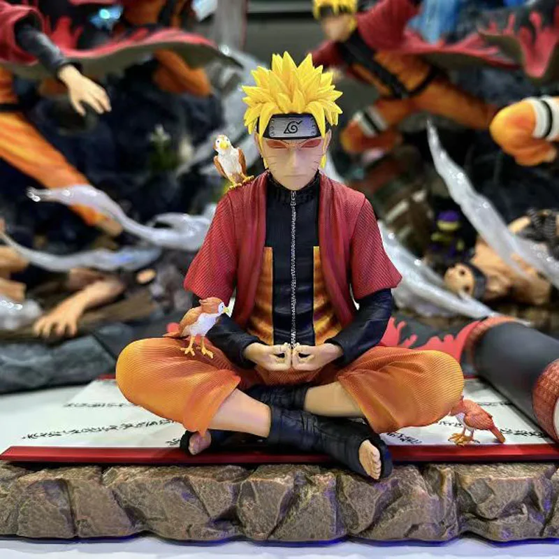 Cartoon Anime Naruto Figure 15cm Uzumaki Naruto Action Figurine Sit In Meditation Posture Statue Decor Collectble Toys Gift