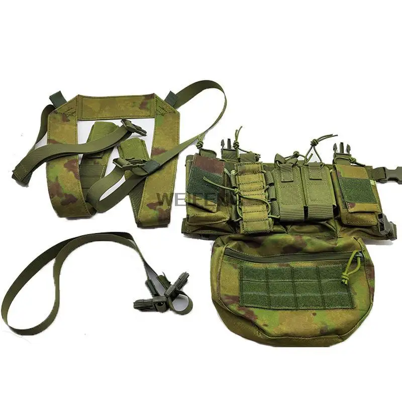 Tactical Chest Rig Bag Molle Airsoft Vest with Magazine Pouch Holster Hunting Functional Two Way Walkie Talkie Holder