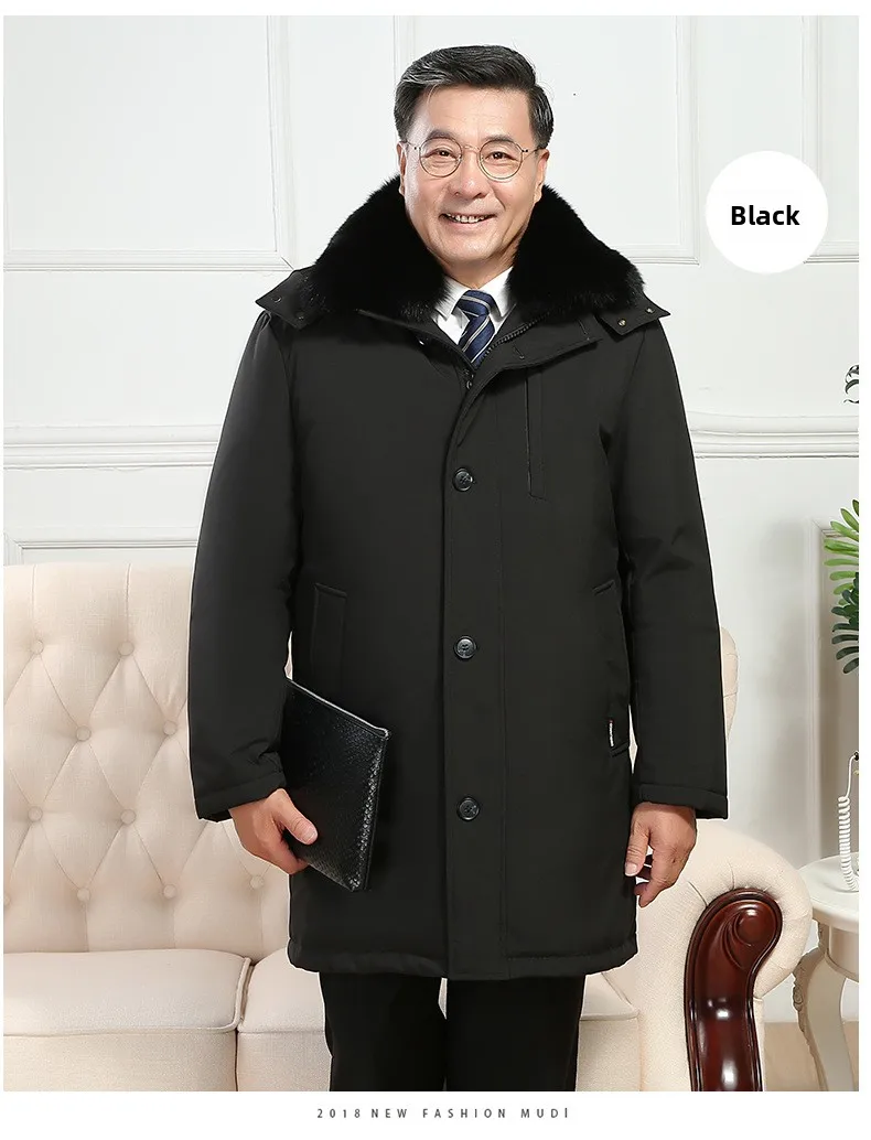 Men's Down Coat And Parkas Windbreaker Puffer Jacket Overcoat Winter Padding Man White Goose Down Jacket Removable Liner HXY1273