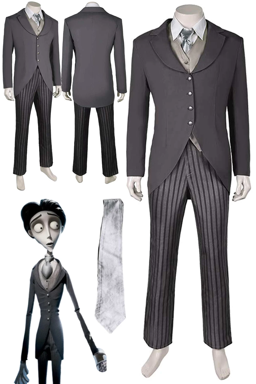 Fancy Victor Cospaly Fantasy Couple Wedding Clothing For Men Horror Movie Corpse Bride Costume Disguise Man Roleplay Outfits