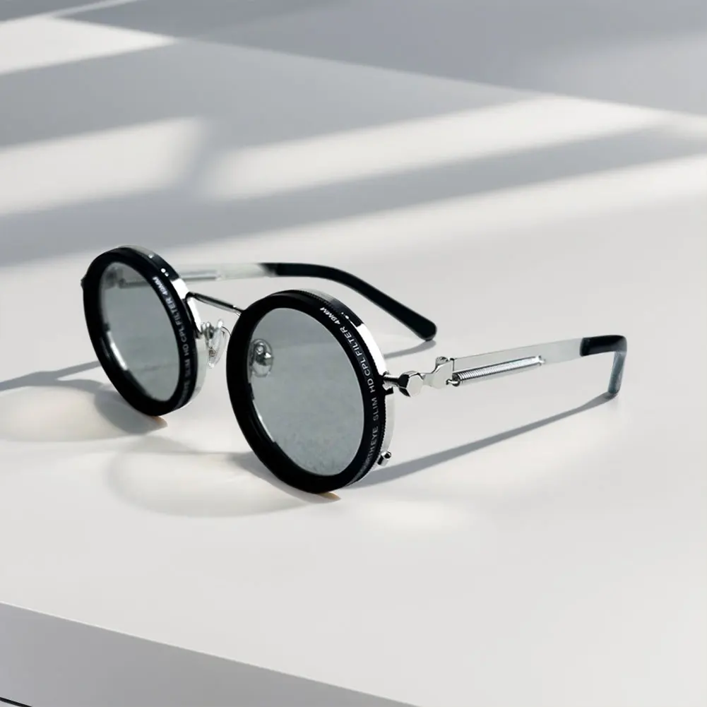 Verstellbare 1–9 Sonnenbrille mit ND-Filtergläsern, abgerundete polarisierte Brille, polarisierte Sonnenbrille für Herren, zum Fahren, Angeln